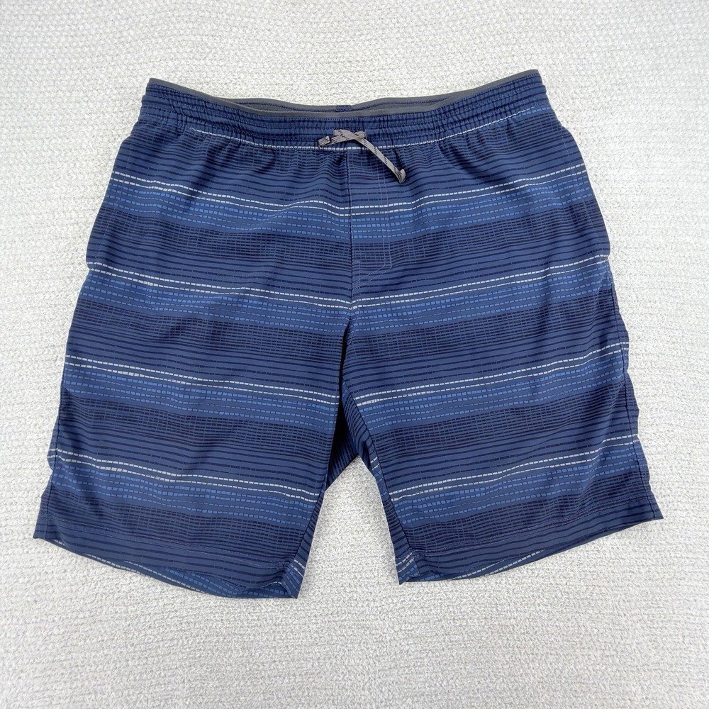 Kuhl Vantage Shorts Mens L Blue Stripe‎ Stretch Hiking Outdoor 9" 5244